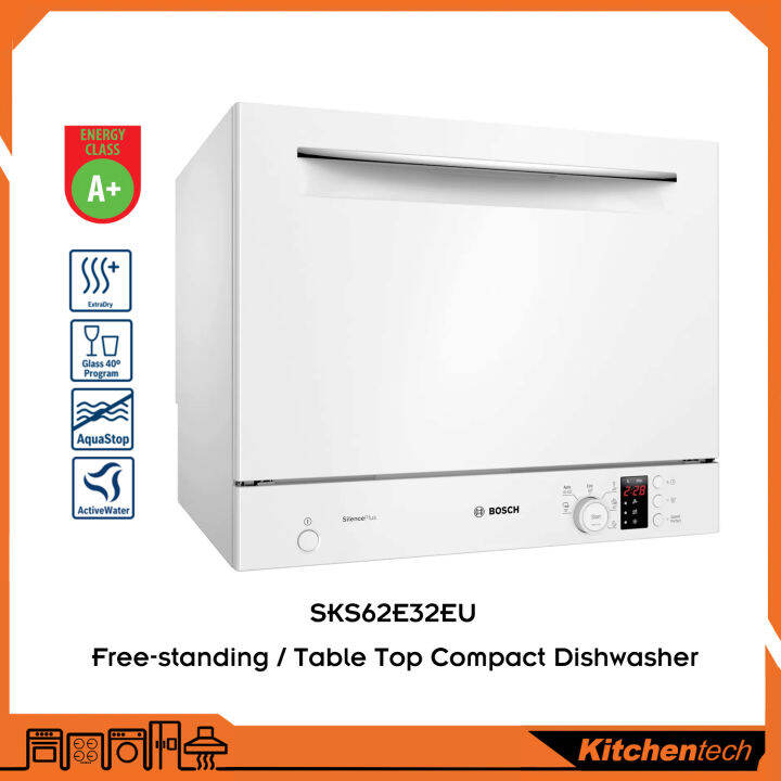 Bosch SKS62E32EU Serie 4 Freestanding Compact Dishwasher 55 cm White