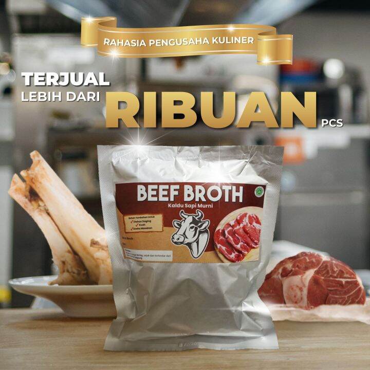 Kaldu Sapi Halal Beef Broth (200g) Perasa Sapi Murni / Ekstrak Sapi