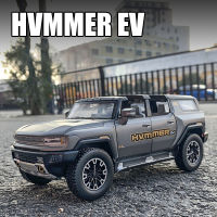 1:24 Hummer EV SUV Off-Road รถโลหะผสม Die Cast รถของเล่นรุ่นเสียงและไฟเด็กของเล่นของสะสมของขวัญวันเกิด