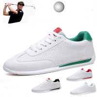 Mens Non-slip Walking Sneakers Skidproof Golf Shoes Leather High Quality Golf Sneakers Pretty Studless Golf Shoes