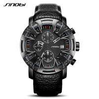 SINOBI Creative Car Design Fashion Leather Men Watches Top Brand Canlender Man Quartz Wristwacthes Chronograph Military Clock 20