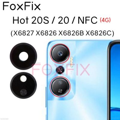 กล้องหลักกระจกสำหรับ Infinix Hot 20S 20 NFC กระจกด้านหลังกล้องกระจกที่เปลี่ยนฝาครอบ + กาว X6827 X6826 X6826C X6826B