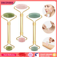 Alat Pemijat Wajah DECINIEE หินลูกกลิ้งหยกใบหน้าลูกกลิ้งโรสควอตซ์ใบหน้ายกผิวหน้านวดผิวรอบดวงตาเครื่องมือนวดตัวบำรุงผิวเพื่อความงาม