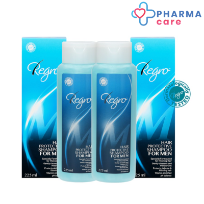Regro Hair Protective Shampoo for Men รีโกร แฮร์ โพรเทคทีฟ แชมู ฟอร์ เมน 225 ml. แพค 2 ขวด [pharmacare]