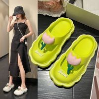 Ins wind Baotou slippers summer girls hearts are full of lovely tulip cave slippers can be worn outside