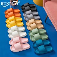 4CM Women Home Slippers Men Beach Shoes EVA Bathroom Non-slip Slides Indoor Soft Cloud Flip Flops Thick Platform Outdoor Sandals