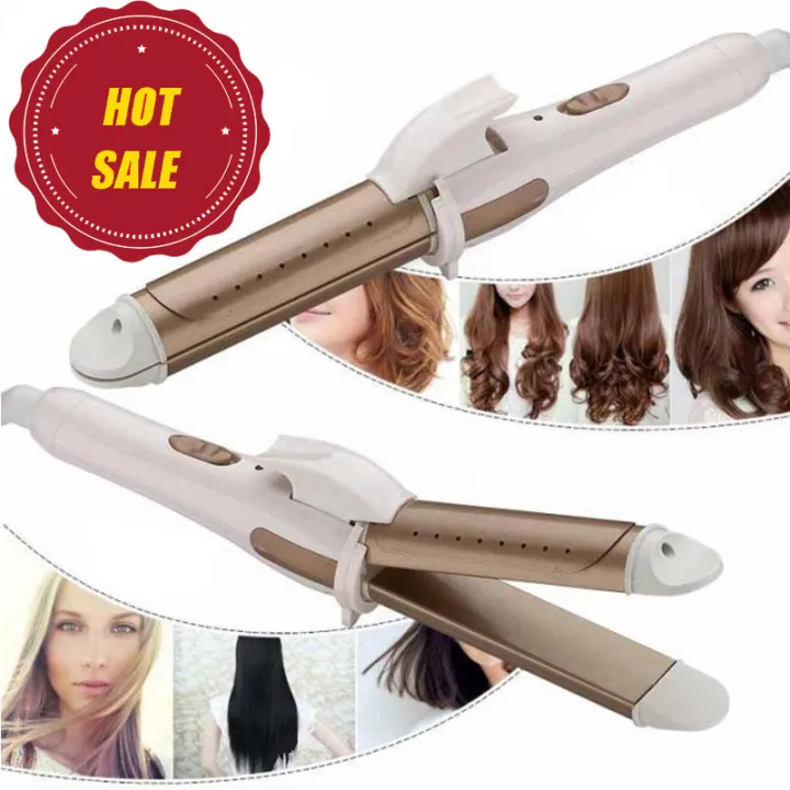 Nova 2-in-1 hair straightener and curler -Gold | Lazada PH