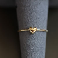 GOLDtutu 9k Solid Gold 3d Heart Love Ring, Minimal Dainty Minimalist Simple Stacking Ring, Dainty Gold Ring, Solitaire Ring Gif