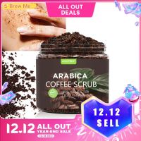 brew me  Coffee Scrub Body Scrub Cream with Slimming Massage Brush Facial Dead Sea Salt For Exfoliating Whitening Moisturizing Cellulite Treatment Acne