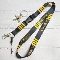 1เซ็ต4บาร์สีดำวิศวกร Lanyards สายคล้องคอสำหรับสายคล้องศัพท์เชือกเส้นเล็กสำหรับคีย์บัตรประจำตัวโลหะเครื่องบิน USB ซองใส่บัตรสำหรับนักบิน