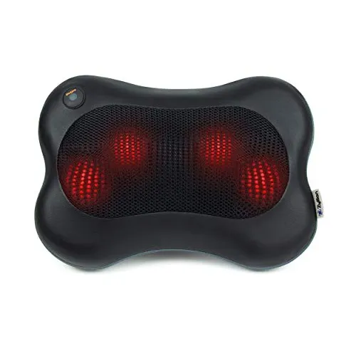 Zyllion Zma13bk Shiatsu Pillow Massager with Heat for Back Neck Shoulders