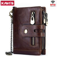 ZZOOI KAVIS Rfid Genuine Cow Leather Wallet Men Coin Purse Male Cuzdan PORTFOLIO MAN Portomonee Small Min Walet Pocket Fashion Hasp