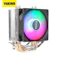 RGB หม้อน้ำหล่อเย็น CPU 4ท่อความร้อน9เซนติเมตรพัดลมทำความเย็นหม้อน้ำไฮดรอลิกอุปกรณ์คอมพิวเตอร์เอฟเฟกต์ไฟสีสันสดใสสำหรับ INTEL AMD