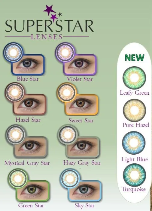 Superstar Korean Contact Lens Natural looking with FREE Lens Case And
