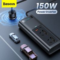 Baseus 150W Car Inverter DC 12V to AC 220V Converter Inversor LED Display EU Sockets USB Type C Charger Adapter Power Inverter