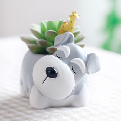 【CC】 Resin Cartoon Dog Succulent Cactus Pot Garden Holder