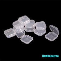 [Newhopetree] 10Pcs Mini Clear Plastic Small Box Jewelry Earplugs Container Storage Box