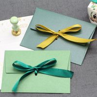 10pcs/lot Ribbon Solid Color Paper Envelope For Invitation Silk Scarf Mask Packaging Bag Wedding Gift Wrapping Gift Wrapping  Bags