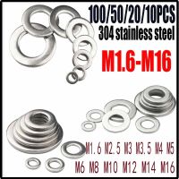 M1.6/ M2/ M2.5/ M3/ M4/ M5/ M6/ M8/M10/M12/M14/M16 mesin cuci datar baja tahan karat 304 Gasket logam mesin cuci baut polos