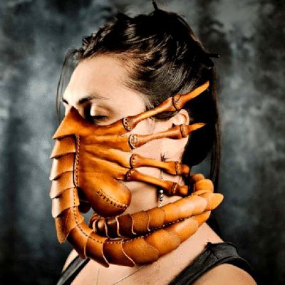 1Pc Mens s Cosplay Halloween Scorpion Latex Alien Face Hugger Horror Party Face Cover Fancy UK Popular Fashion s