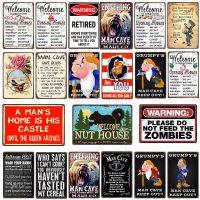 Man Cave Rules โลหะดีบุกป้าย Plaque Vintage Wall โปสเตอร์ Art Bar Home Decor แผ่นโลหะ Cuadros เหมาะสำหรับ Man Caves และ Home Decor 30X20CM DU-6010A