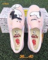 รองเท้าแวนส์ SLIP ON PEANUTS SMACK *pink* SIZE.36-40 ( พร้อมกล่อง ) รองเท้าผู้หญิง รองเท้าผ้าใบ รองเท้าแบบสวม รองเท้าลำลอง ( พร้อมส่ง )