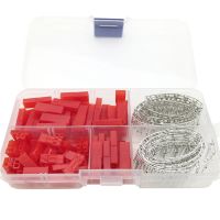 300PCS 2P Female &amp; Male Red Plug Housing Crimp Terminal Connector Kit