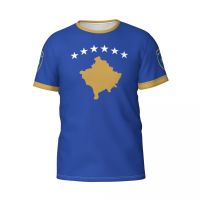 หมายเลขชื่อที่กำหนดเอง Kosovo Flag Badge เสื้อยืด 3D เสื้อยืดผู้ชายเสื้อยืดผู้หญิงเสื้อทีมเสื้อผ้าแฟนฟุตบอลของขวัญเสื้อยืด