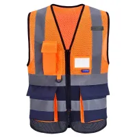 AYKRM 21 Colour （XS-8XL) Hi Vis Viz High Visibility Reflective Zip Pocket Security Waistcoats Jacket Workwear Vests