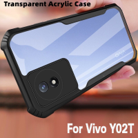 Vivo เคสแข็งกันแรงกระแทก Y17S สำหรับ Vivo Y17S Y02T Y 11 Y02A Y02 Y 02 Y Y1 02A 1 YO2T 4G เคสอะคริลิคพีซีเคสมือถือโปร่งแสงกล้องกันชนป้องกันเคสโทรศัพท์หลัง