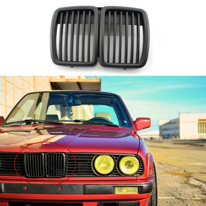 matte-black-front-center-racing-grille-51131884350-for-bmw-e30-1984-1993-abs