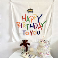 70*90cm Birthday party wall hanging flag hanging cloth wall decors Child bedroom tapestry decoration photography props Cloth