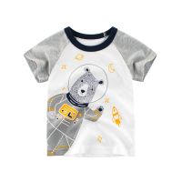 COD SDFGERTERTEEE 100 cotton childrens clothing boys and girls fashion tops cartoon bear pattern short-sleeved childrens T-shirt