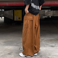 HOUZHOU Vintage Baggy Cargo กางเกงผู้ชายผ้าฝ้ายกางเกงขากว้างชาย Oversize R หลวมสบายๆญี่ปุ่น Streetwear Hip Hop