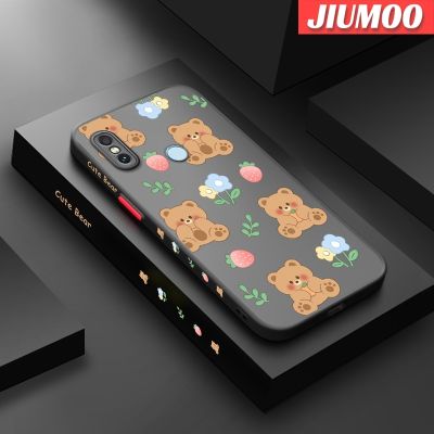 เคส JIUMOO สำหรับ Xiaomi Redmi Note 5 Note Pro Note 5 Pro Note 5A Prime เคสมีน้ำค้างแข็งโปร่งใสกันกระแทกลายการ์ตูนหมีน่ารักขอบด้านข้างเคสโทรศัพท์ซิลิโคนแฟชั่นทรงสี่เหลี่ยมจัตุรัสคลุมทั้งหมดเคสป้องกันกล้อง