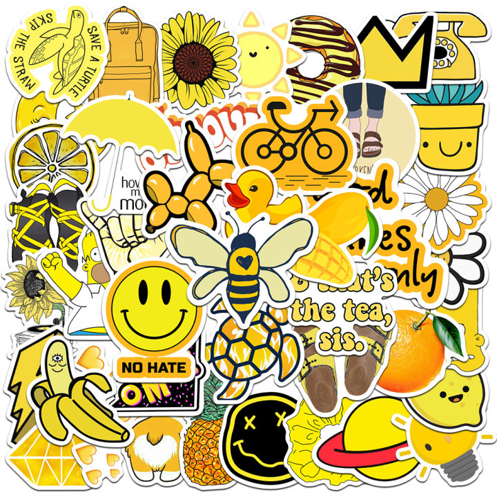Yellow cute stickers yellow For Your Happy and Sunny Disposition