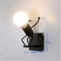 Nodic LED Wall Lamp American Industrial Style Iron Lights Creative Metal Cartoon Robot Sconce For Kids Children Room Bedroom