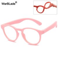 Round Blue Light Kids Glasses Silicone Flexible Children Optical Frame Boys Girls Computer Transparent Blocking Eyeglasses UV400