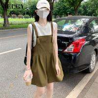 IELGY Niche Fashion Suit Women S Knitted Vest Top Bib Shorts Two-Piece Set [สั่งซื้อแยกต่างหาก]