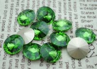 Free Shipping! 100pcs/Lot  8mm~20mm Peridot Color Chinese Top Quality Crystal Rivoli Glass Point Back Fancy  Fancy Stone. Beads