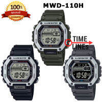 CASIO ของแท้ รุ่น MWD-110H นาฬิกาข้อมือผู้ชาย digital ทรงสี่เหลี่ยม ฟังชั่นครบครัน กล่องและประกัน1ปี MWD MWD110