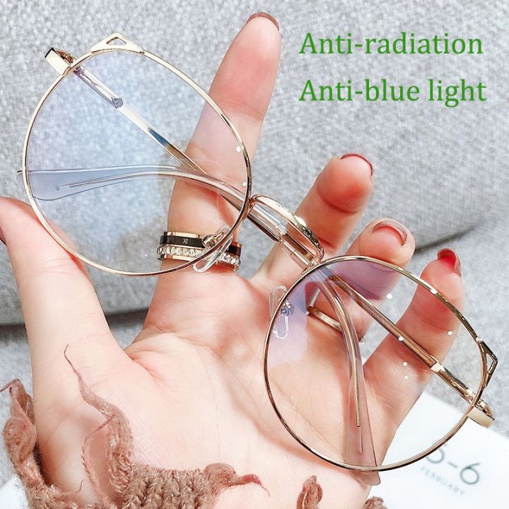 2022-new-metal-frame-anti-blue-glasses-fashion-cute-women-anti-radiation-computer-eyeglasses-light-student-online-class-eyewear