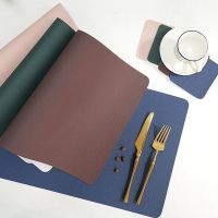 【hot】✑∏  1 Piece Faux Leather Placemats Tableware Non-Slip Sided Table Resistant Insulation Supplies