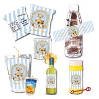 【LZ】⊕☃  Personalizado Azul Teddy Bear Labels Prince Capri Sun Labels Água Vinho Bubble Garrafa Pringle Pode Adesivo Candy Chip Bag Box Party Favor