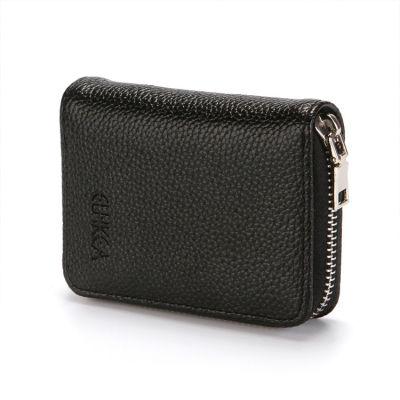 ShenWin Store กระเป๋าสตางค์สำหรับผู้หญิง,ตัวยึดการ์ดกระเป๋ากระเป๋านามบัตร PU มีซิปป้องกันขโมย RFID หลายช่องเสียบบัตร