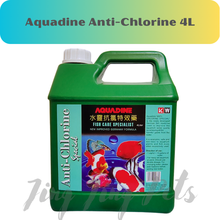 Aquadine Anti Chlorine for Aquarium Fish 4L Lazada