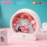 Moeyu อะนิเมะ VOCALOID Miku USB ไฟกลางคืนกระดาษประติมากรรมโคมไฟโคมไฟของขวัญ props คอสเพลย์กรอบรูปตกแต่งบ้านการตั้งค่า