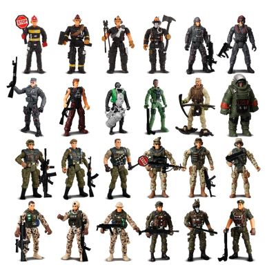 ZZOOI Army Men Special Forces Soldiers Fireman Engineer Action Figures Playset Military Weapon Modle Toys For Kid Boy Christmas Gifts