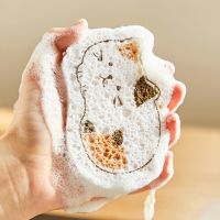 ☏☫ Compressed Wood Pulp Sponge Absorbent Kitchen Cleaning Cloths Non-stick Oil Dish Towel Sponge Tableware Household Cleaning Tools