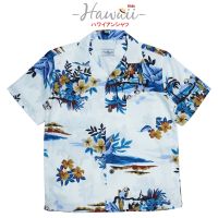 เสื้อฮาวาย เสื้อครอบครัว เด็ก&amp;ผู้ใหญ่ Hawaiian aloha Shirts  (ชบา+นกแก้ว)